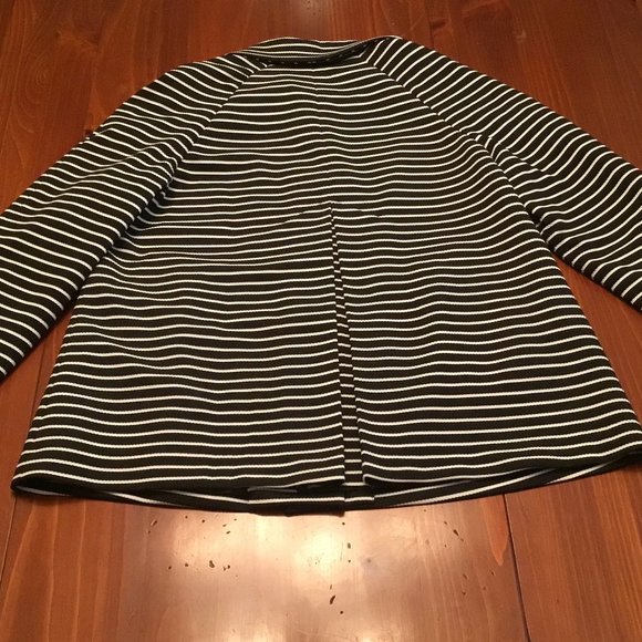 NINE WEST STRIPE JACKET BLACK SIZE 6 - Picture 3 of 5